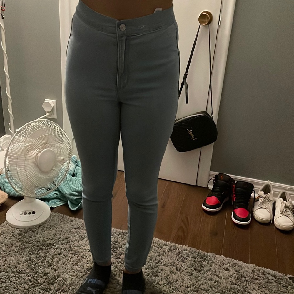 Sky blue roller jegging